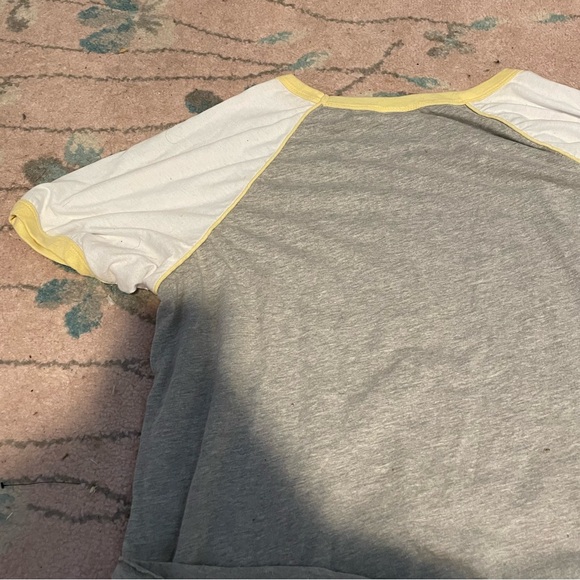 TORRID Grey and white ringer tee with yellow rims #ringertee - Picture 5 of 5